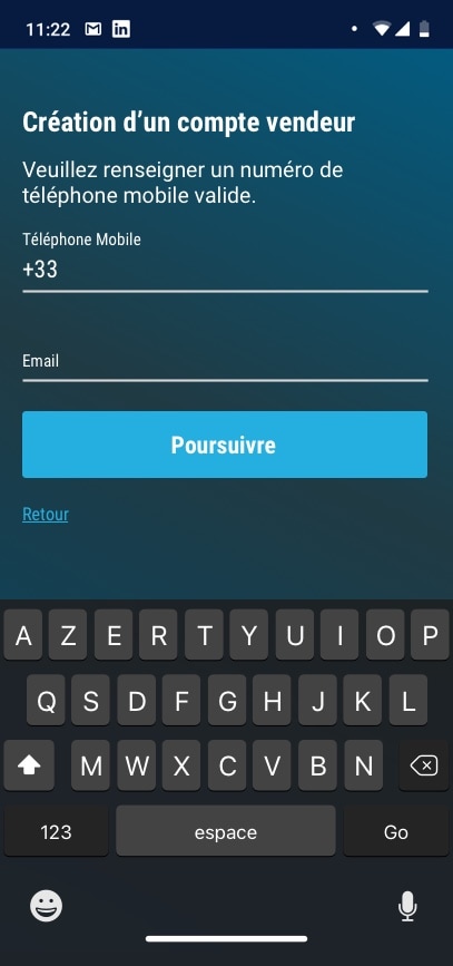 Ouvrir un compte Autocycling depuis l'application mobile